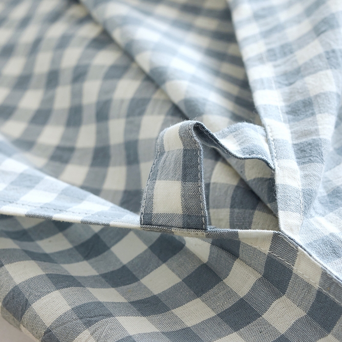 91家纺网 家纺一手货源 找家纺 猪先生2025新款全棉水洗棉旅行隔脏睡袋 天蓝小格