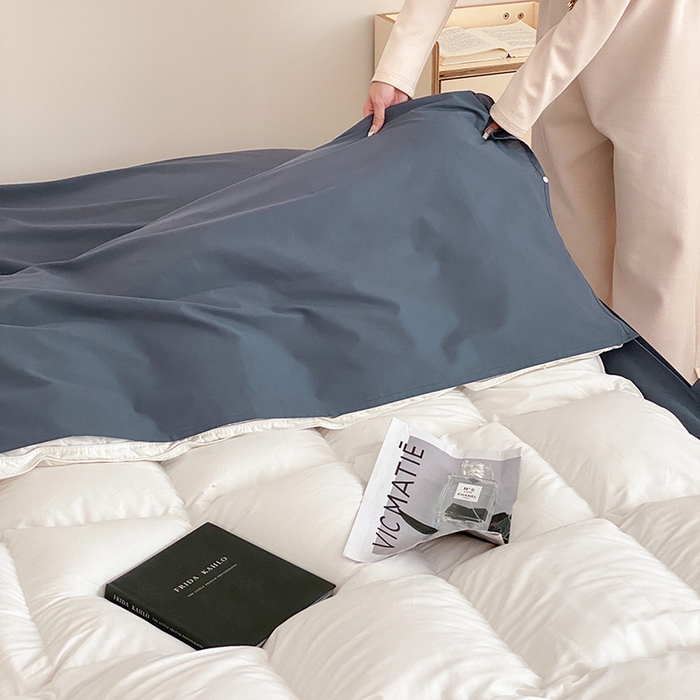 91家纺网 家纺一手货源 找家纺 猪先生2025新款全棉水洗棉旅行隔脏睡袋 藏青