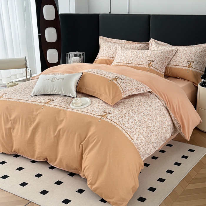 91家纺网 家纺一手货源 找家纺 艾迪尚家纺 2025新款云感超柔全棉磨毛印花单品被套系列 芳菲-黄