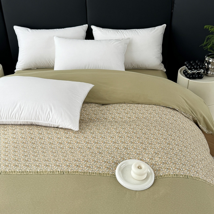 91家纺网 家纺一手货源 找家纺 艾迪尚家纺 2025新款云感超柔全棉磨毛印花单品枕套系列 碧瑶-绿