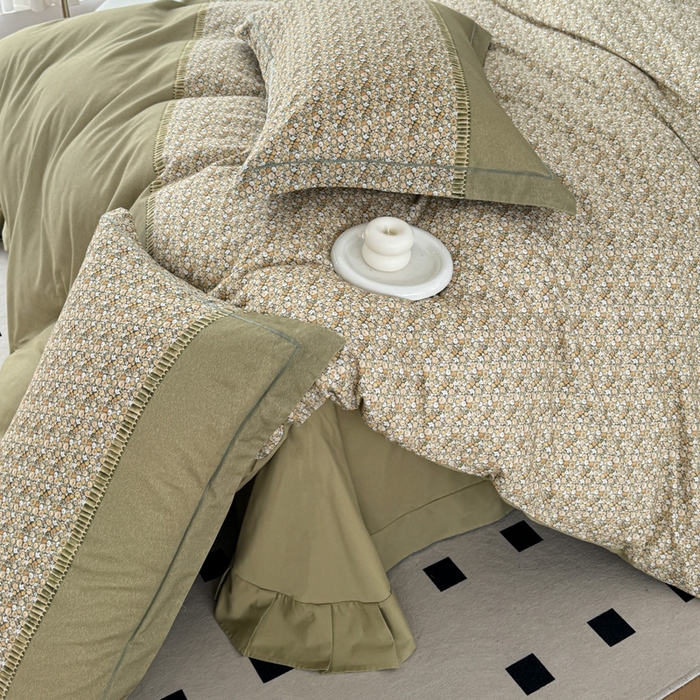 91家纺网 家纺一手货源 找家纺 艾迪尚家纺 2025新款云感超柔全棉磨毛印花单品枕套系列 碧瑶-绿