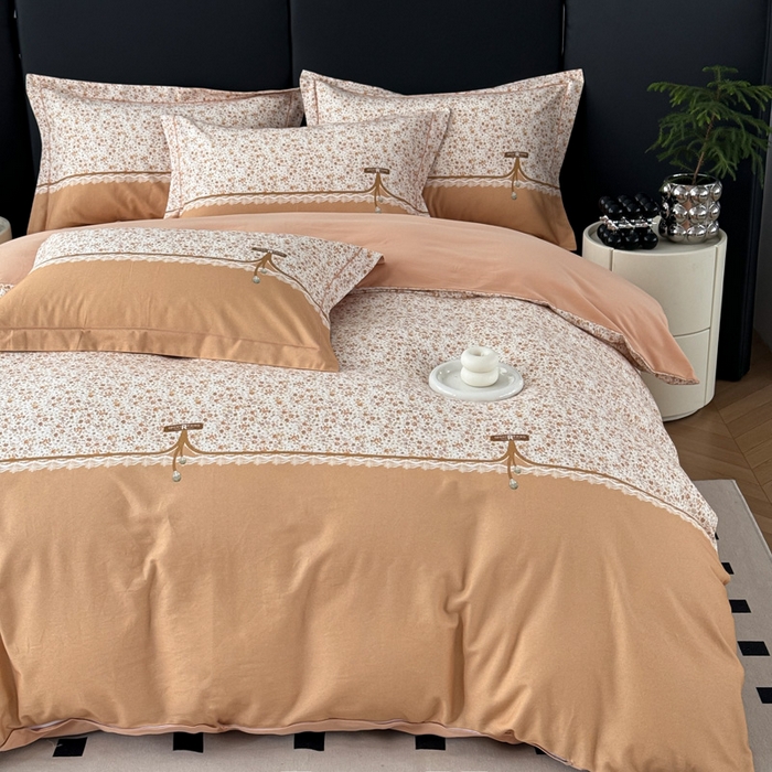 91家纺网 家纺一手货源 找家纺 艾迪尚家纺 2025新款云感超柔全棉磨毛印花单品枕套系列 芳菲-黄