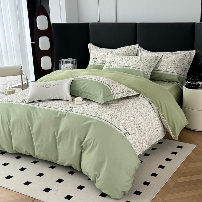 91家纺网 家纺一手货源 找家纺 艾迪尚家纺 2025新款云感超柔全棉磨毛印花单品枕套系列 芳菲-绿