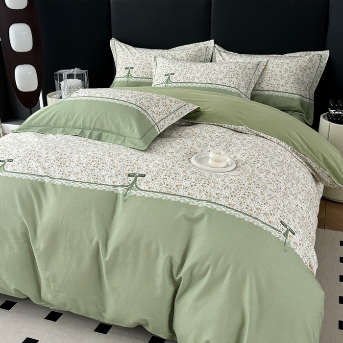 91家纺网 家纺一手货源 找家纺 艾迪尚家纺 2025新款云感超柔全棉磨毛印花单品枕套系列 芳菲-绿