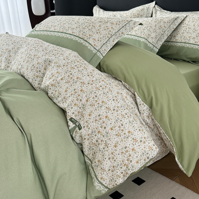 91家纺网 家纺一手货源 找家纺 艾迪尚家纺 2025新款云感超柔全棉磨毛印花单品枕套系列 芳菲-绿