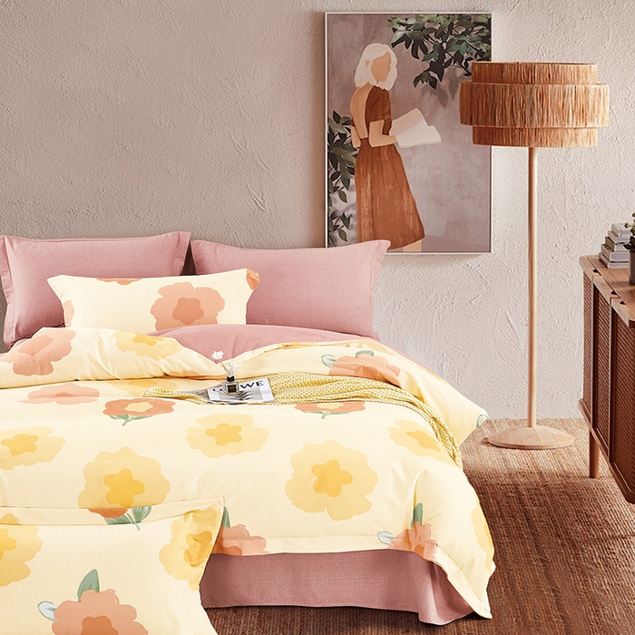 威克凯丽 2024新款全棉生态磨毛四件套 伊朵