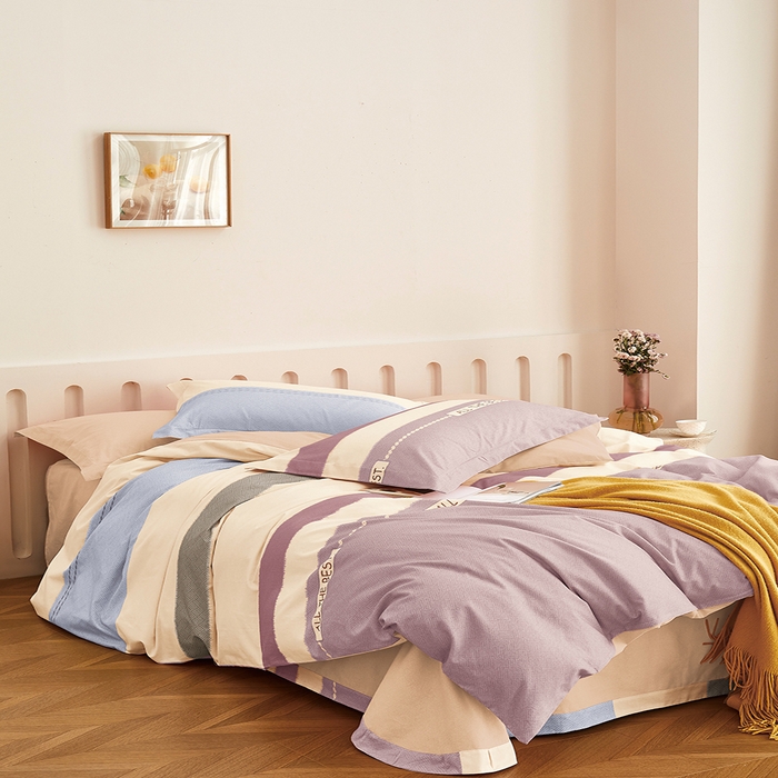 威克凯丽 2024新款全棉生态磨毛四件套 星尚粉