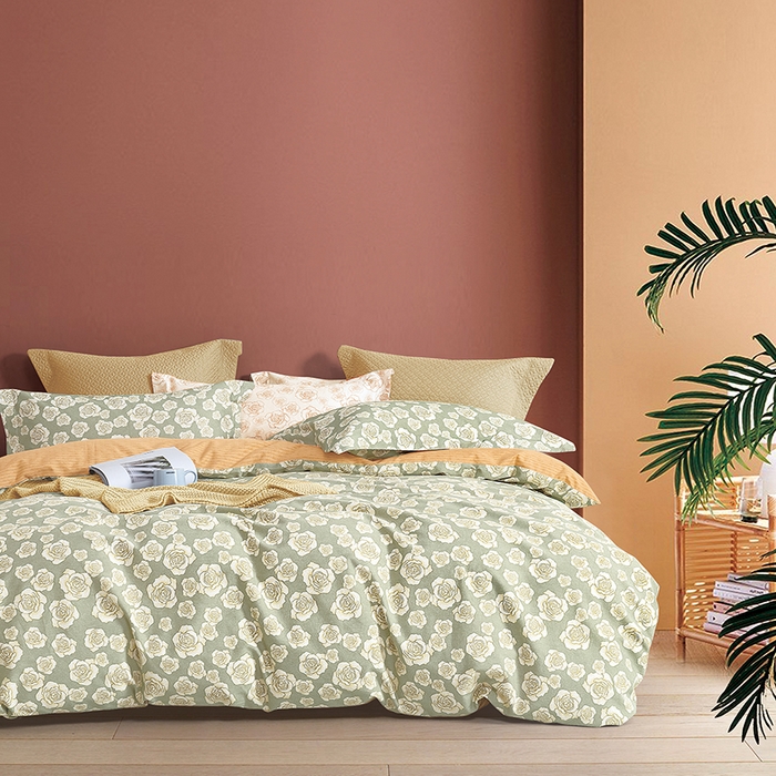 威克凯丽 2024新款全棉生态磨毛四件套 小城故事-绿