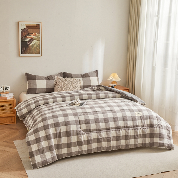 91家纺网 家纺一手货源 找家纺 梦初语2025新款棉花被新疆棉花被棉絮春秋被冬被学生单人宿舍棉被褥被子被芯四季  灰中格