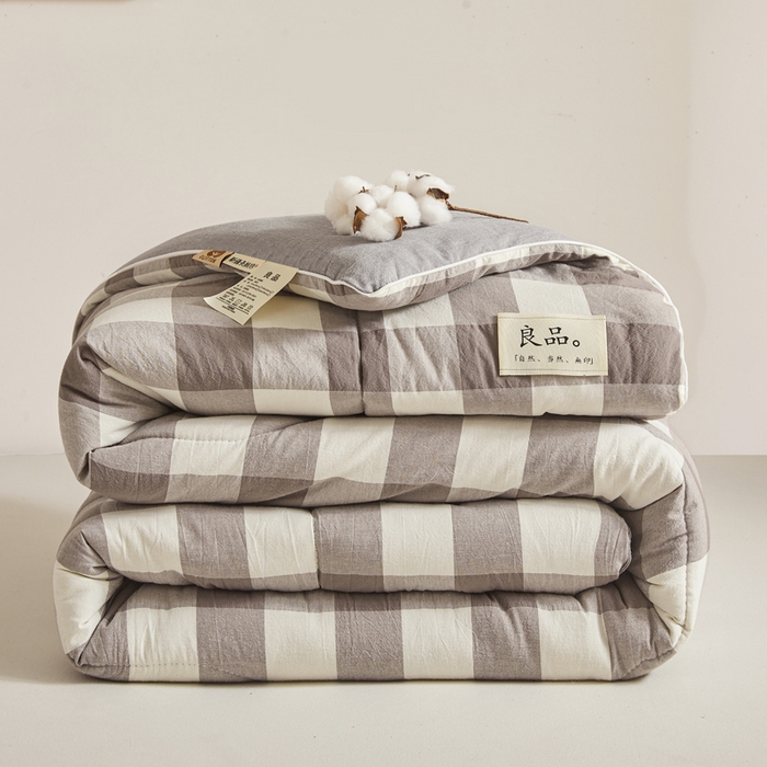 91家纺网 家纺一手货源 找家纺 梦初语2025新款棉花被新疆棉花被棉絮春秋被冬被学生单人宿舍棉被褥被子被芯四季  灰中格