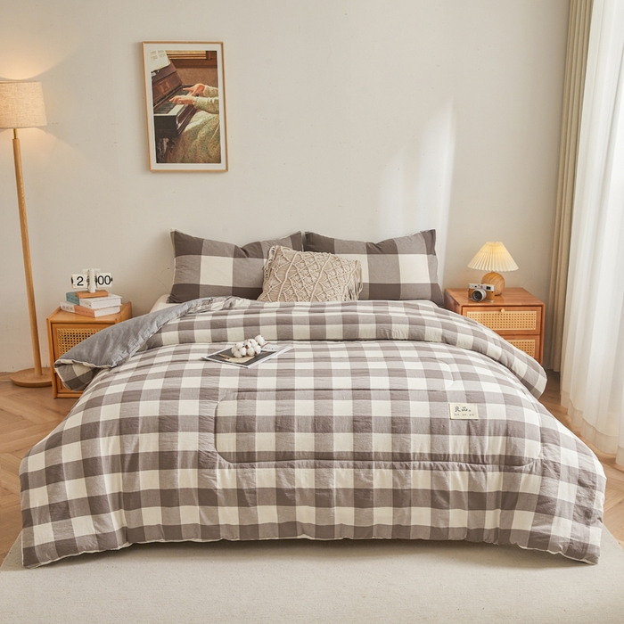 91家纺网 家纺一手货源 找家纺 梦初语2025新款棉花被新疆棉花被棉絮春秋被冬被学生单人宿舍棉被褥被子被芯四季  灰中格