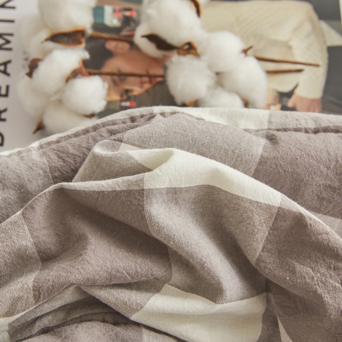 91家纺网 家纺一手货源 找家纺 梦初语2025新款棉花被新疆棉花被棉絮春秋被冬被学生单人宿舍棉被褥被子被芯四季  灰中格