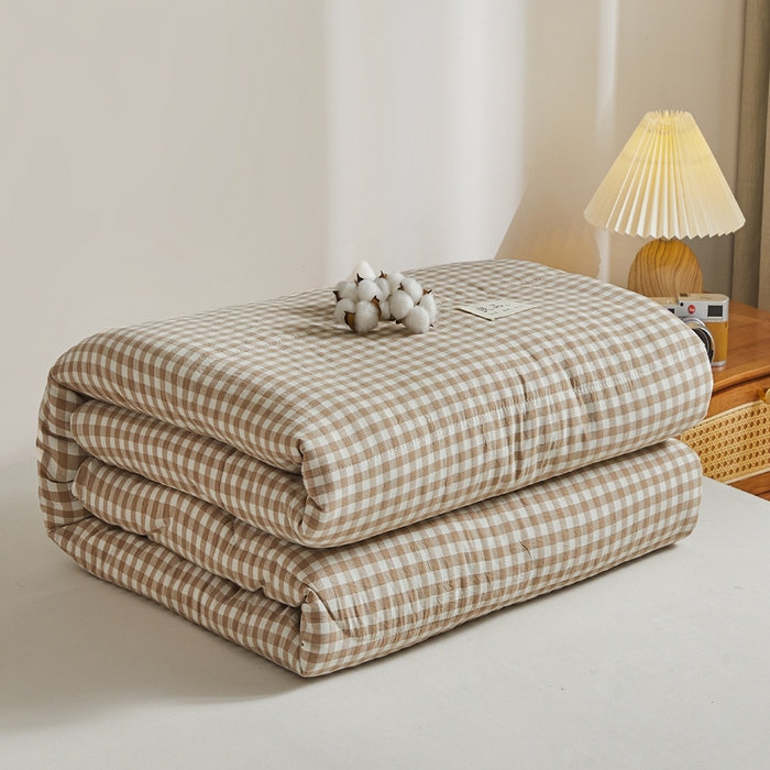 91家纺网 家纺一手货源 找家纺 梦初语2025新款棉花被新疆棉花被棉絮春秋被冬被学生单人宿舍棉被褥被子被芯四季  咖小格