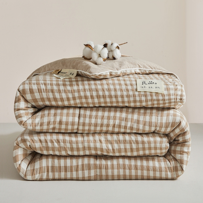 91家纺网 家纺一手货源 找家纺 梦初语2025新款棉花被新疆棉花被棉絮春秋被冬被学生单人宿舍棉被褥被子被芯四季  咖小格