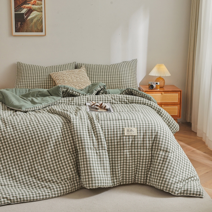 91家纺网 家纺一手货源 找家纺 梦初语2025新款棉花被新疆棉花被棉絮春秋被冬被学生单人宿舍棉被褥被子被芯四季  绿小格