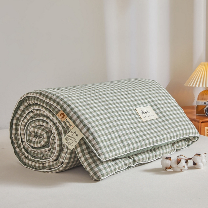 91家纺网 家纺一手货源 找家纺 梦初语2025新款棉花被新疆棉花被棉絮春秋被冬被学生单人宿舍棉被褥被子被芯四季  绿小格