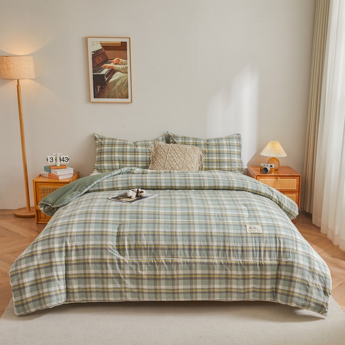 91家纺网 家纺一手货源 找家纺 梦初语2025新款棉花被新疆棉花被棉絮春秋被冬被学生单人宿舍棉被褥被子被芯四季  雅致格