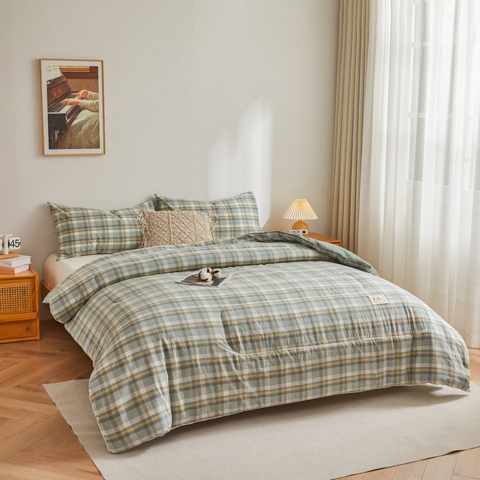 91家纺网 家纺一手货源 找家纺 梦初语2025新款棉花被新疆棉花被棉絮春秋被冬被学生单人宿舍棉被褥被子被芯四季  雅致格