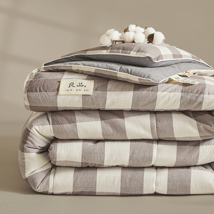 梦初语2025新款棉花被新疆棉花被棉絮春秋被冬被学生单人宿舍棉被褥被子被芯四季  灰中格