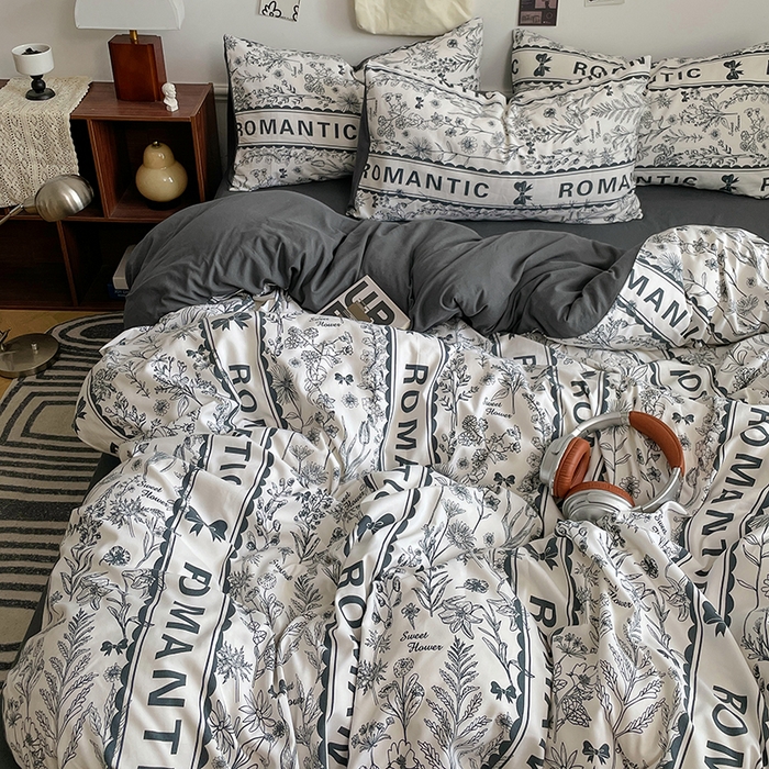梦卓家纺 2025新款亲肤超柔印花水洗棉四件套 赫本风情