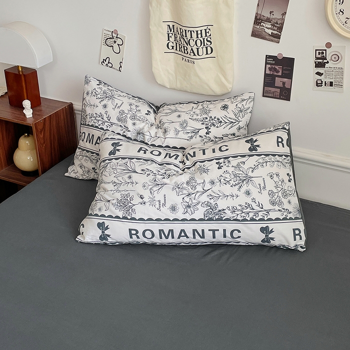 91家纺网 家纺一手货源 找家纺 梦卓家纺 2025新款亲肤超柔印花水洗棉四件套 赫本风情