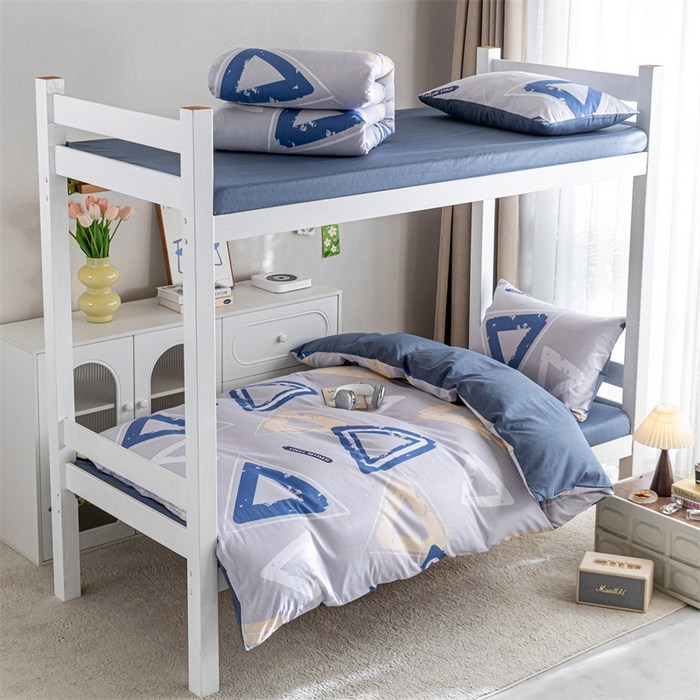 91家纺网 家纺一手货源 找家纺 红馆 2025新款开学季三件套学生上下铺 肌理三角