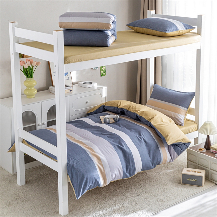 91家纺网 家纺一手货源 找家纺 红馆 2025新款开学季三件套学生上下铺 静雅阁韵