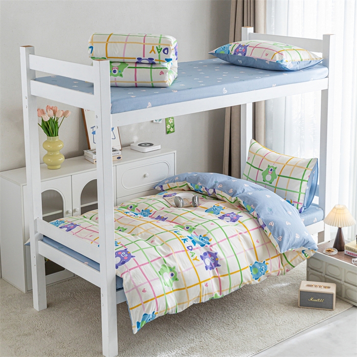 91家纺网 家纺一手货源 找家纺 红馆 2025新款开学季三件套学生上下铺 小怪兽