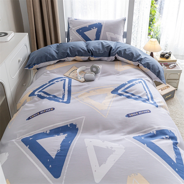 91家纺网 家纺一手货源 找家纺 红馆 2025新款开学季三件套学生上下铺 肌理三角