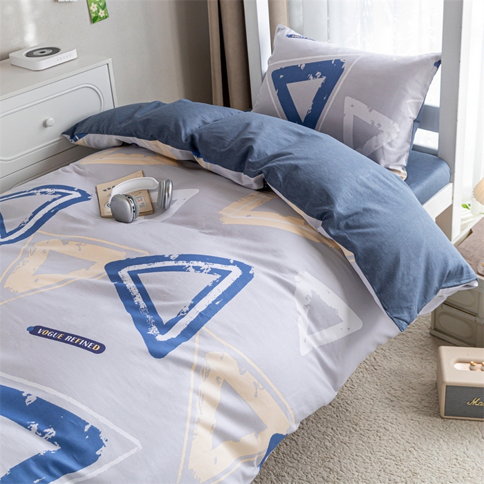 91家纺网 家纺一手货源 找家纺 红馆 2025新款开学季三件套学生上下铺 肌理三角