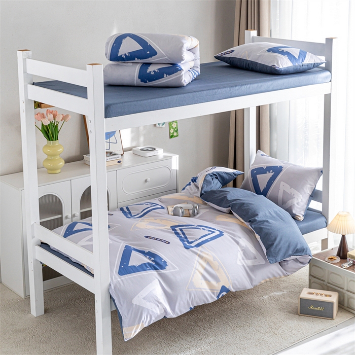 91家纺网 家纺一手货源 找家纺 红馆 2025新款开学季三件套学生上下铺 肌理三角