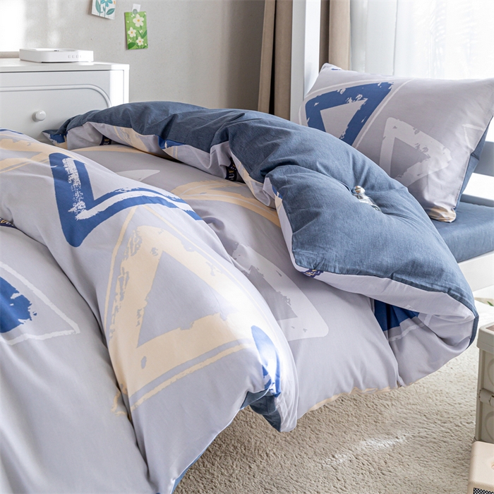 91家纺网 家纺一手货源 找家纺 红馆 2025新款开学季三件套学生上下铺 肌理三角