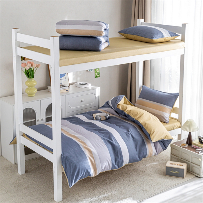 91家纺网 家纺一手货源 找家纺 红馆 2025新款开学季三件套学生上下铺 静雅阁韵