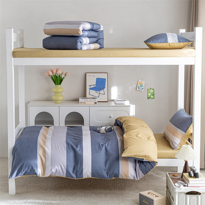 91家纺网 家纺一手货源 找家纺 红馆 2025新款开学季三件套学生上下铺 静雅阁韵