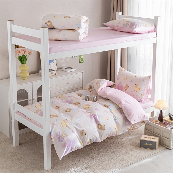 91家纺网 家纺一手货源 找家纺 红馆 2025新款开学季三件套学生上下铺  萌萌泡泡浴