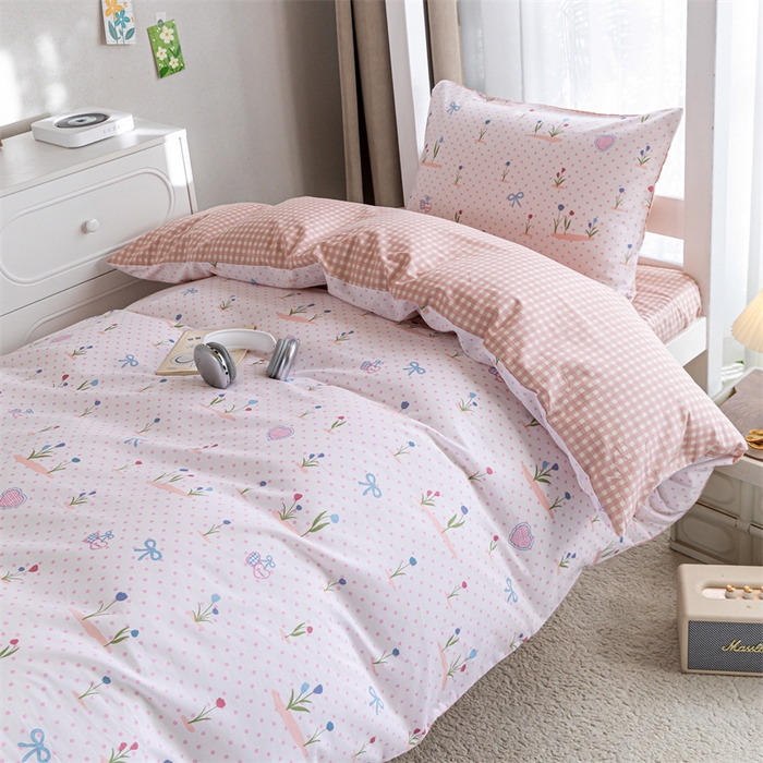 91家纺网 家纺一手货源 找家纺 红馆 2025新款开学季三件套学生上下铺 觅香少女