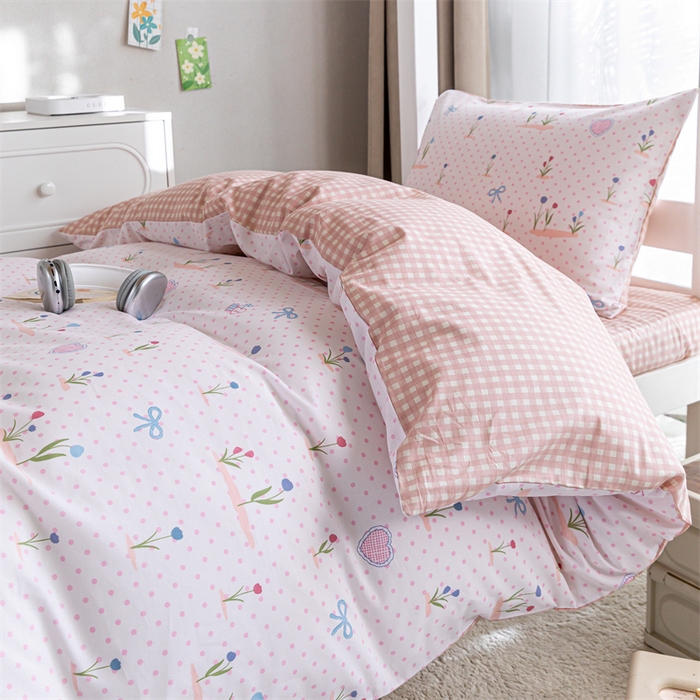 91家纺网 家纺一手货源 找家纺 红馆 2025新款开学季三件套学生上下铺 觅香少女