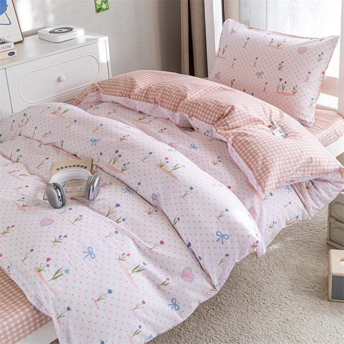 91家纺网 家纺一手货源 找家纺 红馆 2025新款开学季三件套学生上下铺 觅香少女