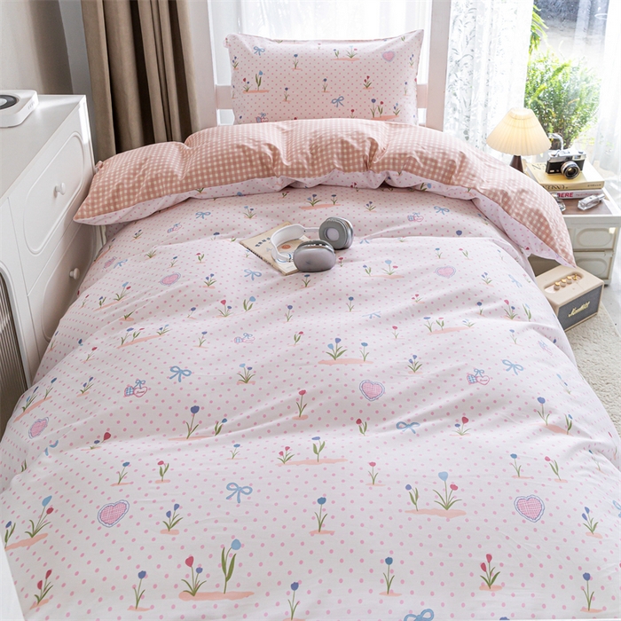 91家纺网 家纺一手货源 找家纺 红馆 2025新款开学季三件套学生上下铺 觅香少女