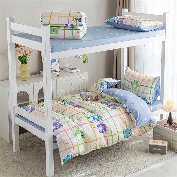 91家纺网 家纺一手货源 找家纺 红馆 2025新款开学季三件套学生上下铺 小怪兽