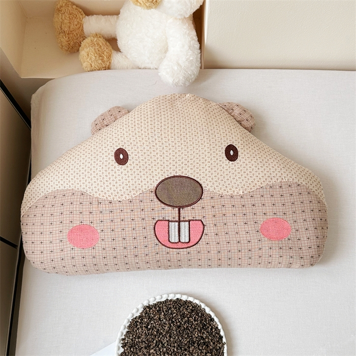 91家纺网 家纺一手货源 找家纺 （总）卓昌枕芯 2025新款双层纱全棉纯棉土拨鼠荞麦卡通枕枕头枕芯单枕芯