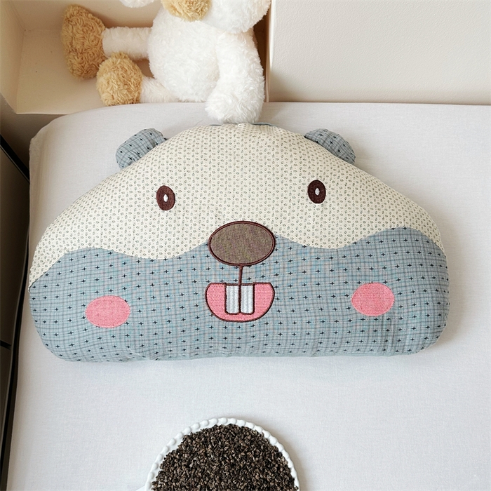 91家纺网 家纺一手货源 找家纺 （总）卓昌枕芯 2025新款双层纱全棉纯棉土拨鼠荞麦卡通枕枕头枕芯单枕芯