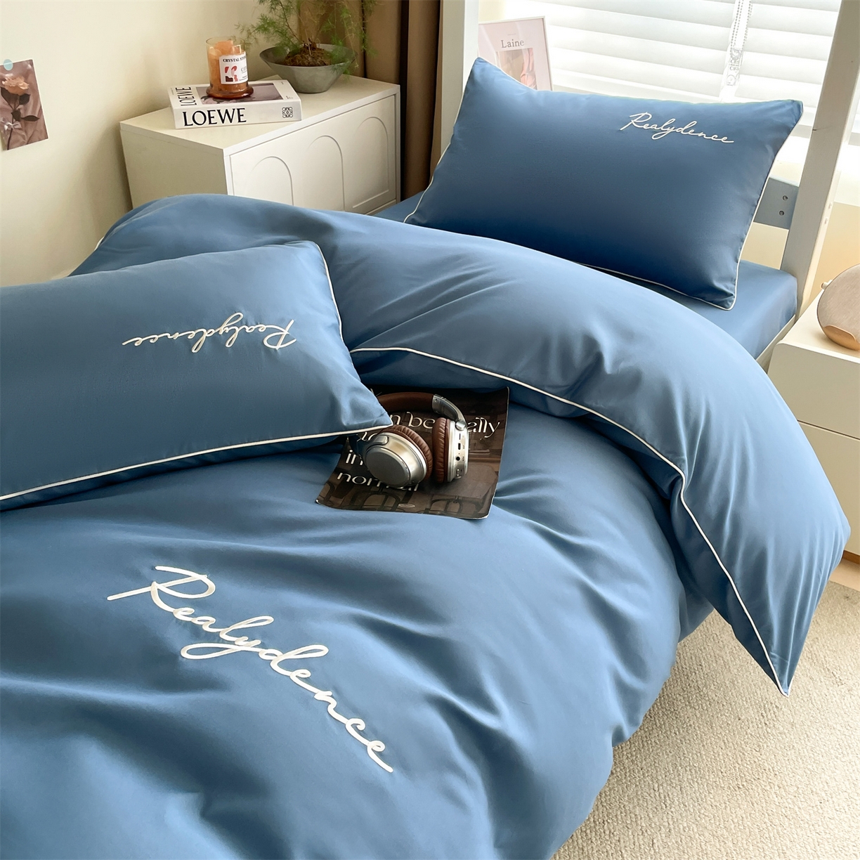 91家纺网 家纺一手货源 找家纺 （总）笙意家纺 2025新款亲肤水洗棉麻绳款学生三件套-安琪系列