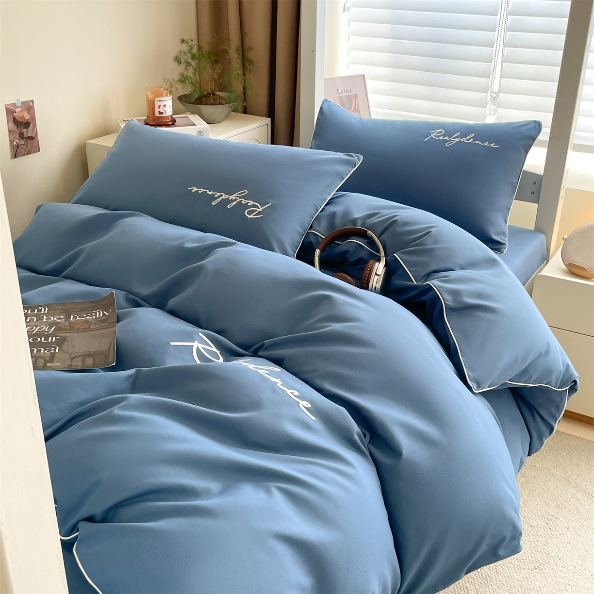 91家纺网 家纺一手货源 找家纺 （总）笙意家纺 2025新款亲肤水洗棉麻绳款学生三件套-安琪系列