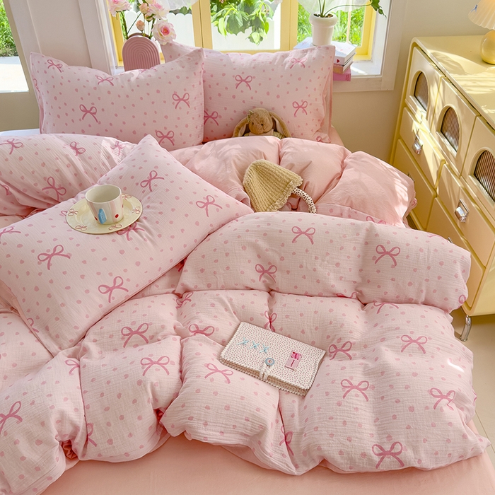 91家纺网 家纺一手货源 找家纺 （总）颜选2025新款105克加厚双层纱木棉四件套（含买家秀）