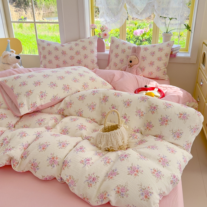 91家纺网 家纺一手货源 找家纺 （总）颜选2025新款105克加厚双层纱木棉四件套（含买家秀）