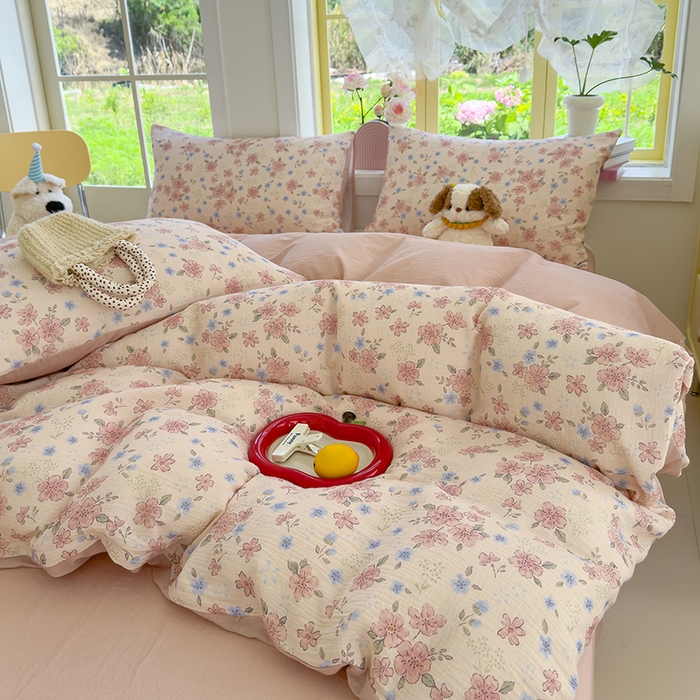 91家纺网 家纺一手货源 找家纺 （总）颜选2025新款105克加厚双层纱木棉四件套（含买家秀）