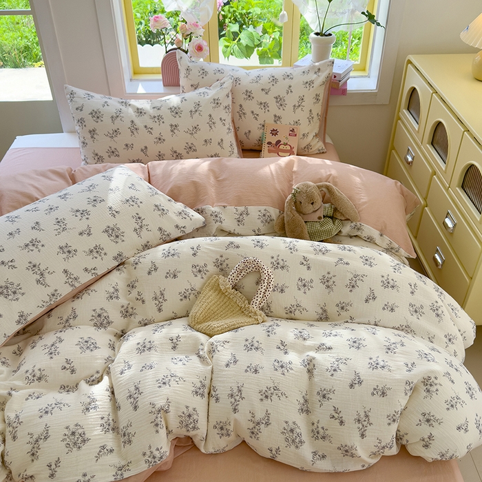 91家纺网 家纺一手货源 找家纺 （总）颜选2025新款105克加厚双层纱木棉四件套（含买家秀）