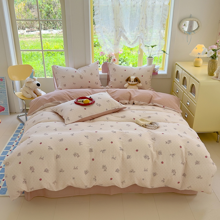 91家纺网 家纺一手货源 找家纺 颜选2025新款105克加厚双层纱木棉四件套（含买家秀） 本顾