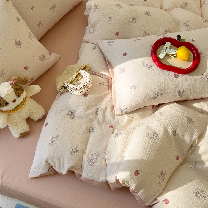 91家纺网 家纺一手货源 找家纺 颜选2025新款105克加厚双层纱木棉四件套（含买家秀） 本顾